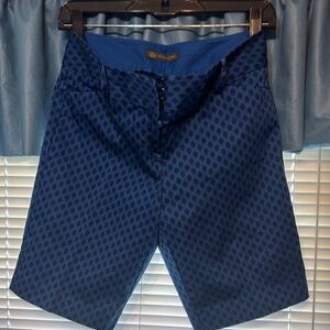Outback Red Blue Flat Front Shorts with Polka Dot Design